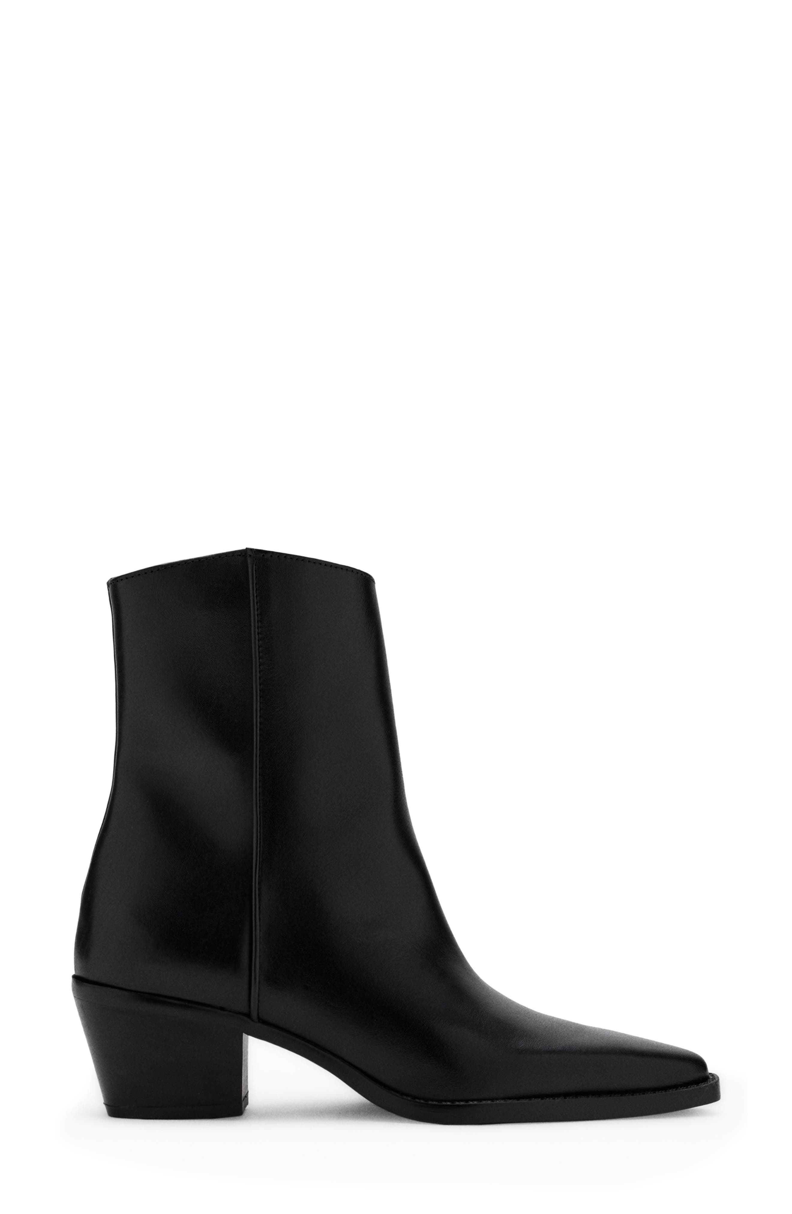 Dia Leather Bootie, Alternate, color, BLACK