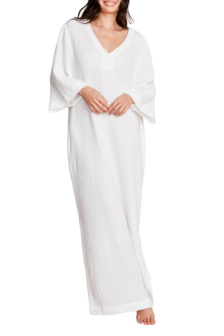 Sun Soaked Cotton Gauze Caftan, Main, color, SEA SALT
