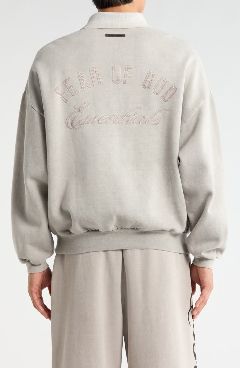 Fear of God Essentials Classic Polo Sweatshirt, Alternate, color, Smoke Grey
