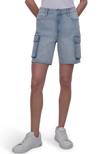 Dkny Jeans High Waist Utility Denim Shorts
