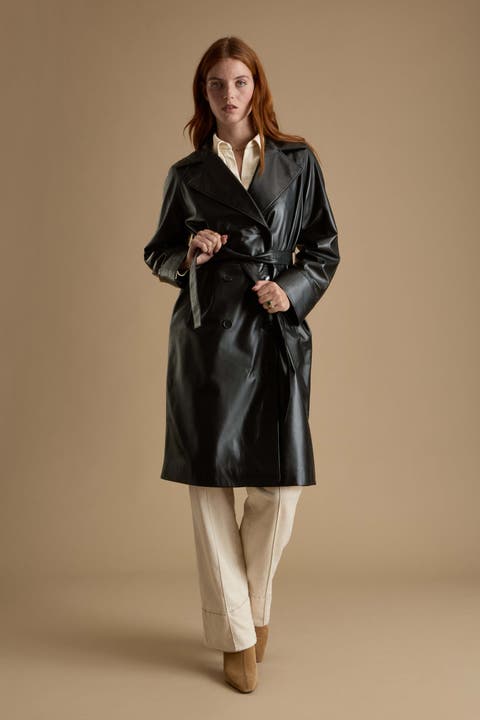 Sloane Leather Trench Coat