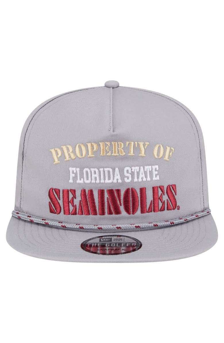 New Era Men's New Era Gray Florida State Seminoles Golfer Vintage Adjustable Hat, Alternate, color, 