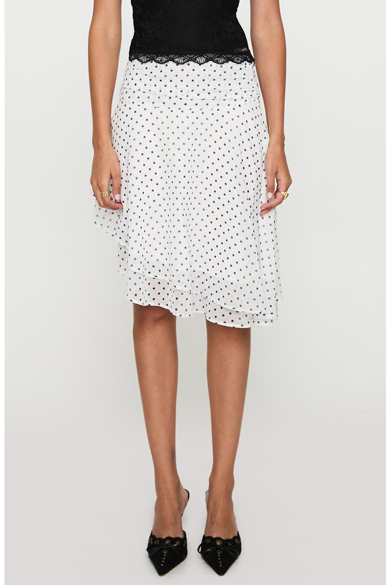 Layered Asymmetric Skirt, Main, color, WHITE / POLKA DOT