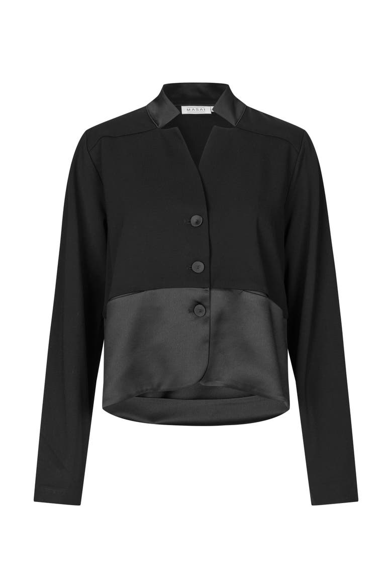Majadania Cropped Blazer, Alternate, color, Black