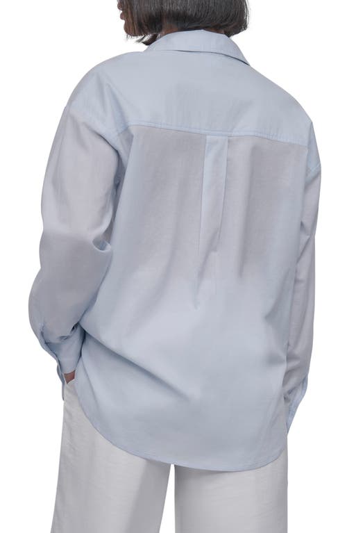Dkny Cotton Voile Button-up Shirt In Blue