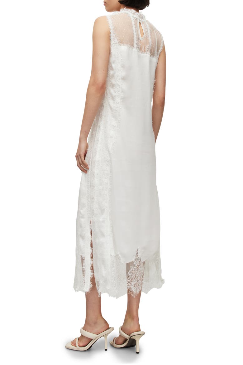 Mila Lace & Satin Dress, Alternate, color, WHITE