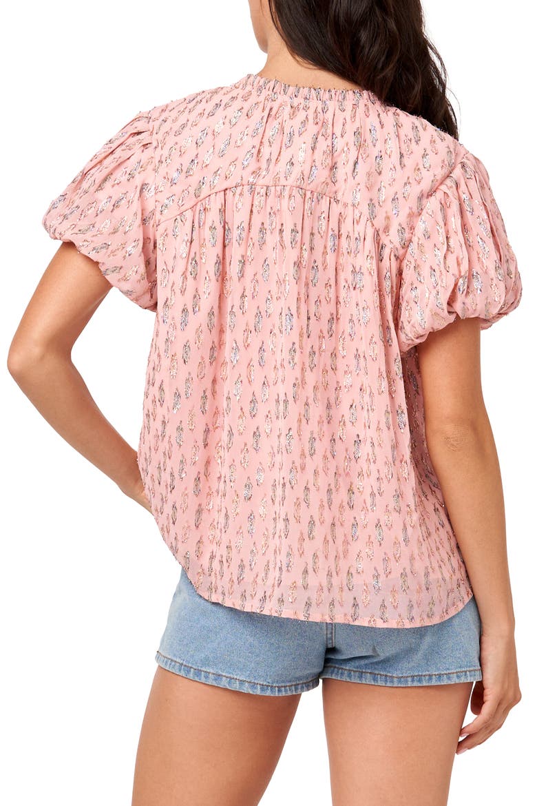 Charley Puff Sleeve Button-Up Top, Alternate, color, PINK