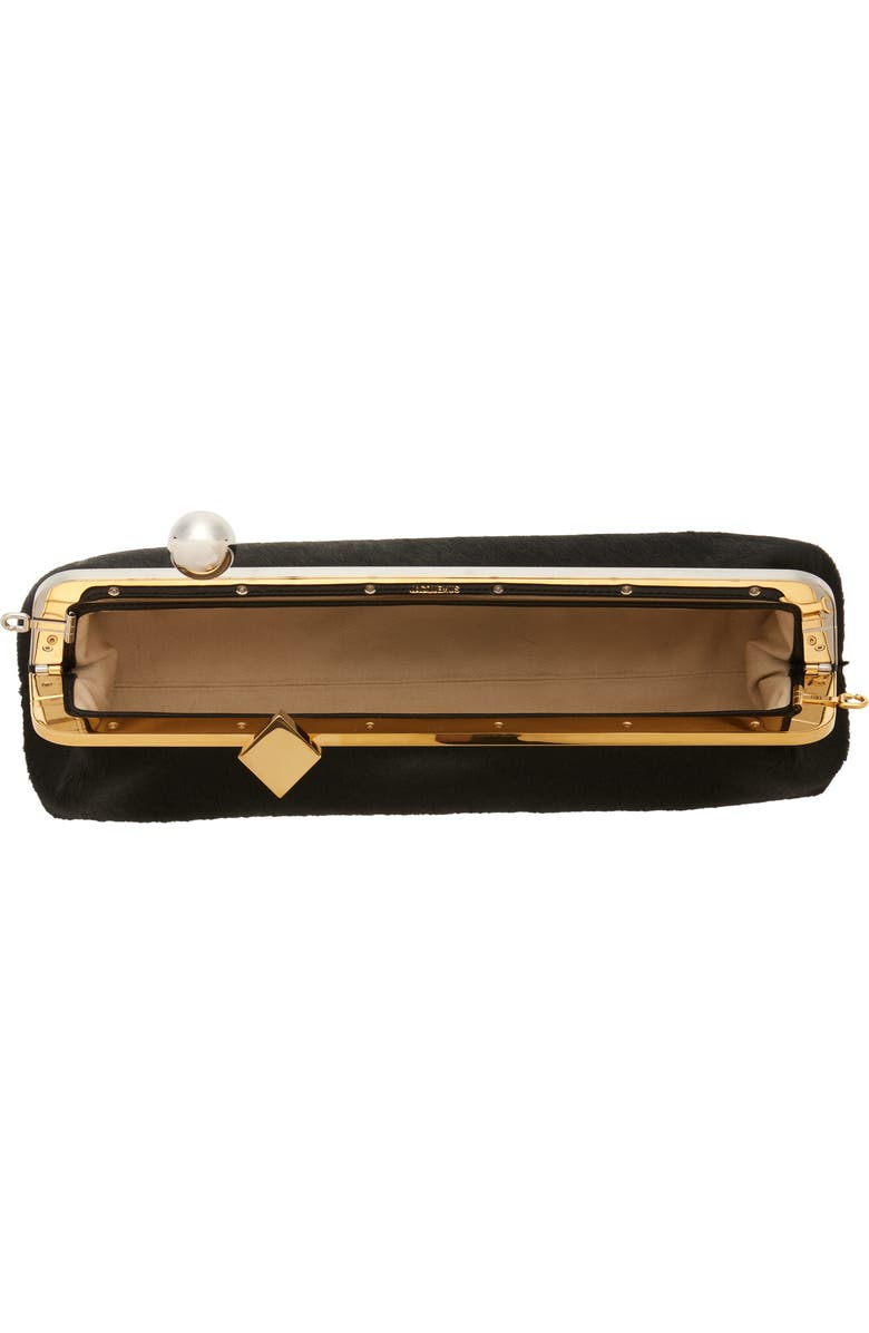 Jacquemus La Pochette The Salon Genuine Calf Hair Shoulder Bag, Alternate, color, Black