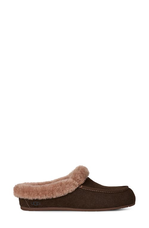 Ugg(r) Ansley Genuine Shearling Trim Suede Mule In Brown