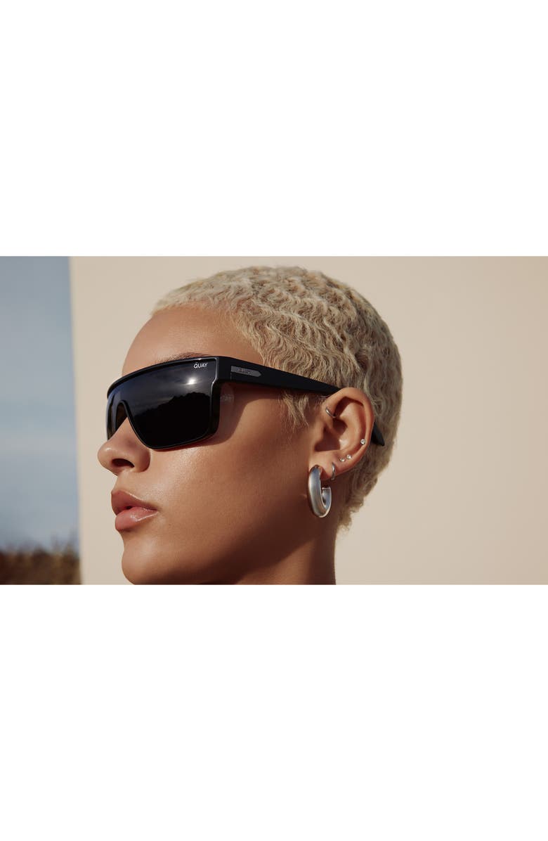 QUAY Nightfall Curve 138mm Polarized Shield Sunglasses, Alternate, color, 