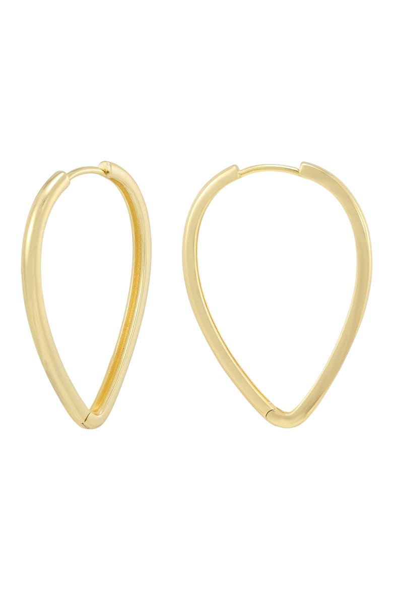 Pear Shaped Hoop Earrings, Alternate, color, GOLD