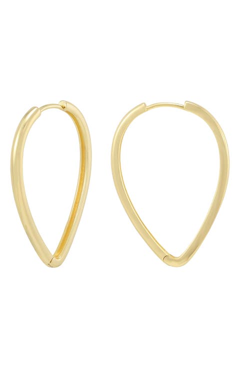 Pear Shaped Hoop Earrings