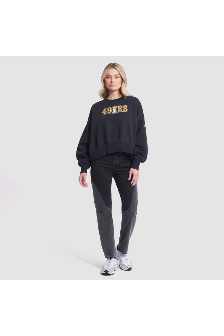Women's Nike Black San Francisco 49ers 2025 Rivalries Collection Oversized Phoenix Fleece Sweatshirt, Alternate, color, Black