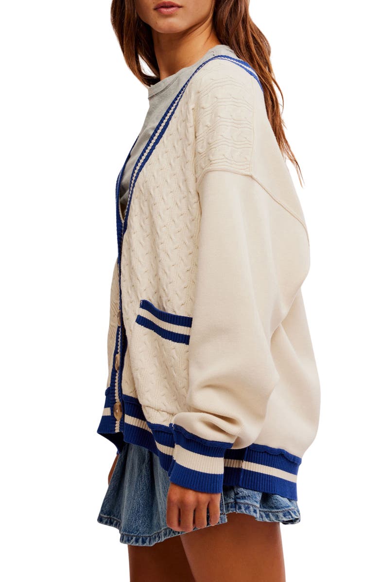 Free People Varsity Cardigan, Alternate, color, 