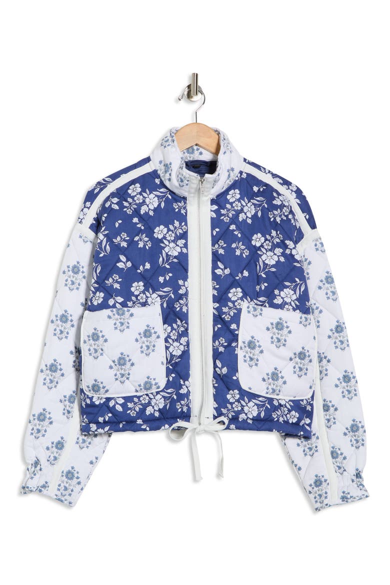 Bloom Bash Quilted Bomber Jacket, Alternate, color, LOVE BITE