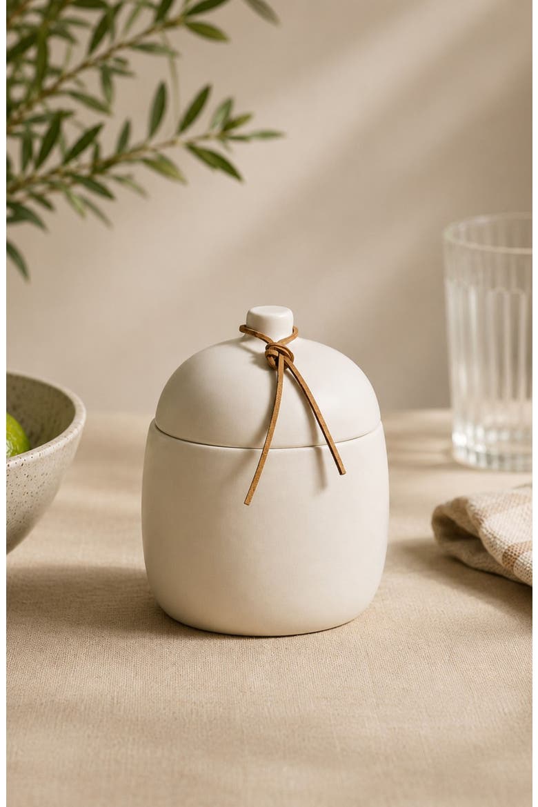 Prado Ceramic Cannister with Lid, Alternate, color, WHITE