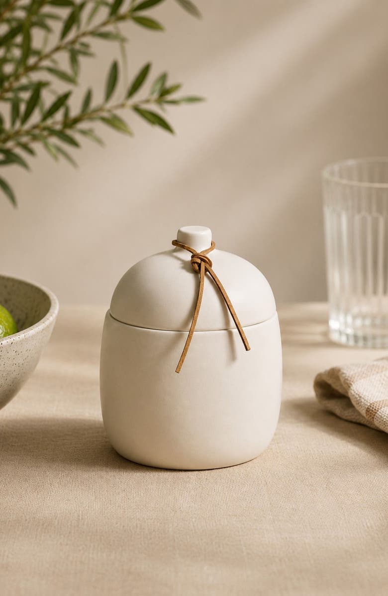 Zodax Prado Ceramic Cannister with Lid, Alternate, color, White