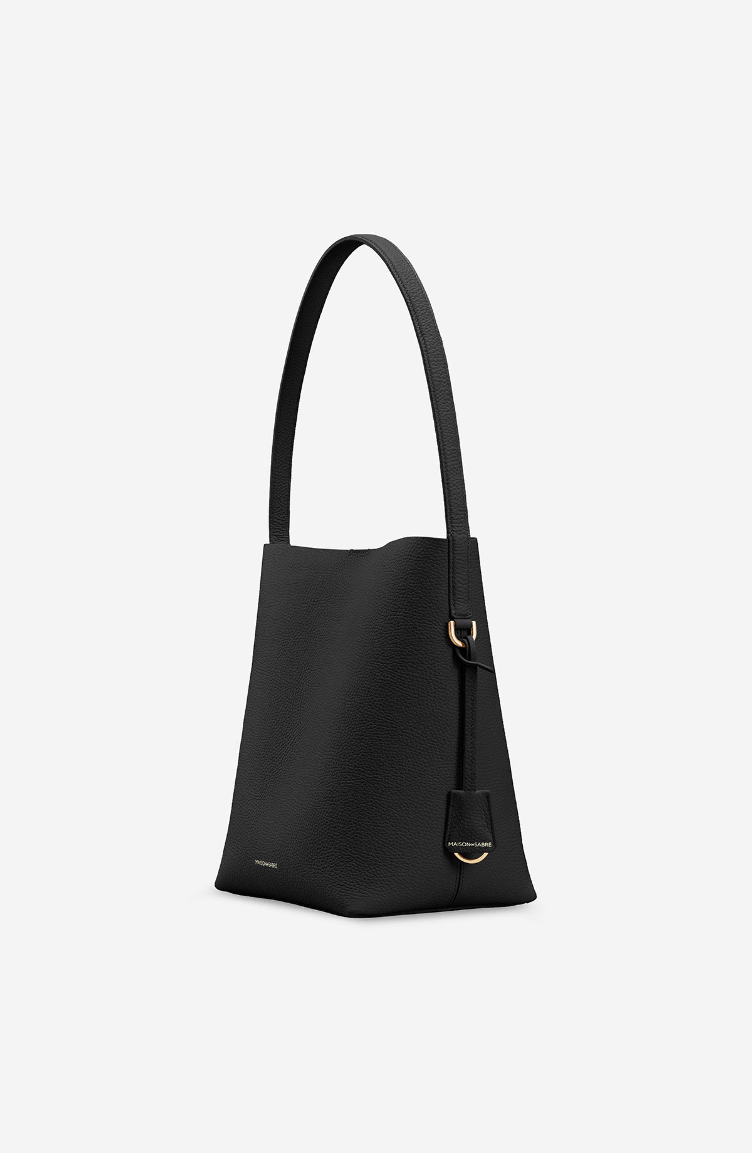 MAISON de SABRÉ Leather Bucket Soft Tote, Alternate, color, Rouge Noir