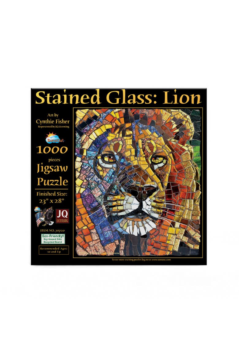 Stained Glass Lion 1000 piece Jigsaw Puzzle for Adults, Alternate, color, Multicolor