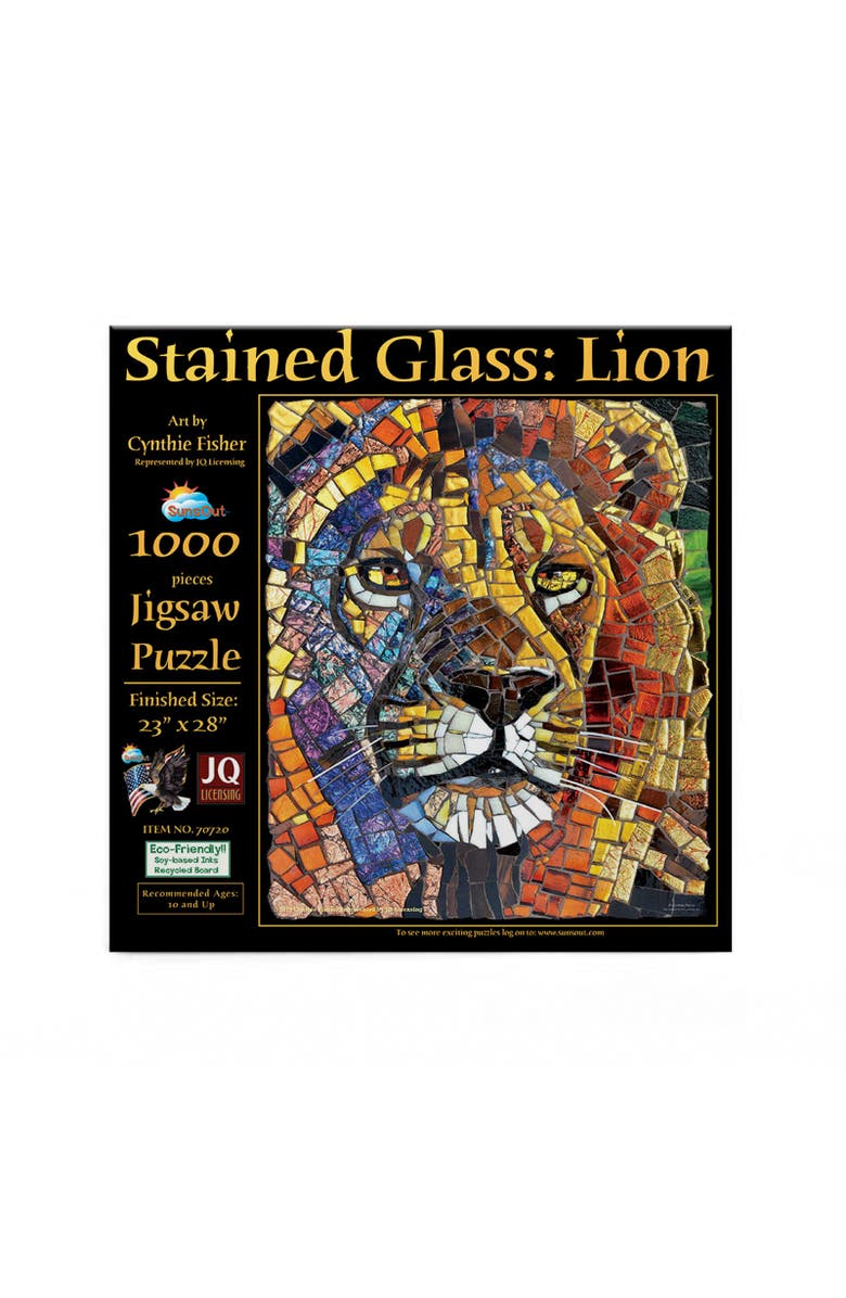 Sunsout Stained Glass Lion 1000 piece Jigsaw Puzzle for Adults, Alternate, color, Multicolor