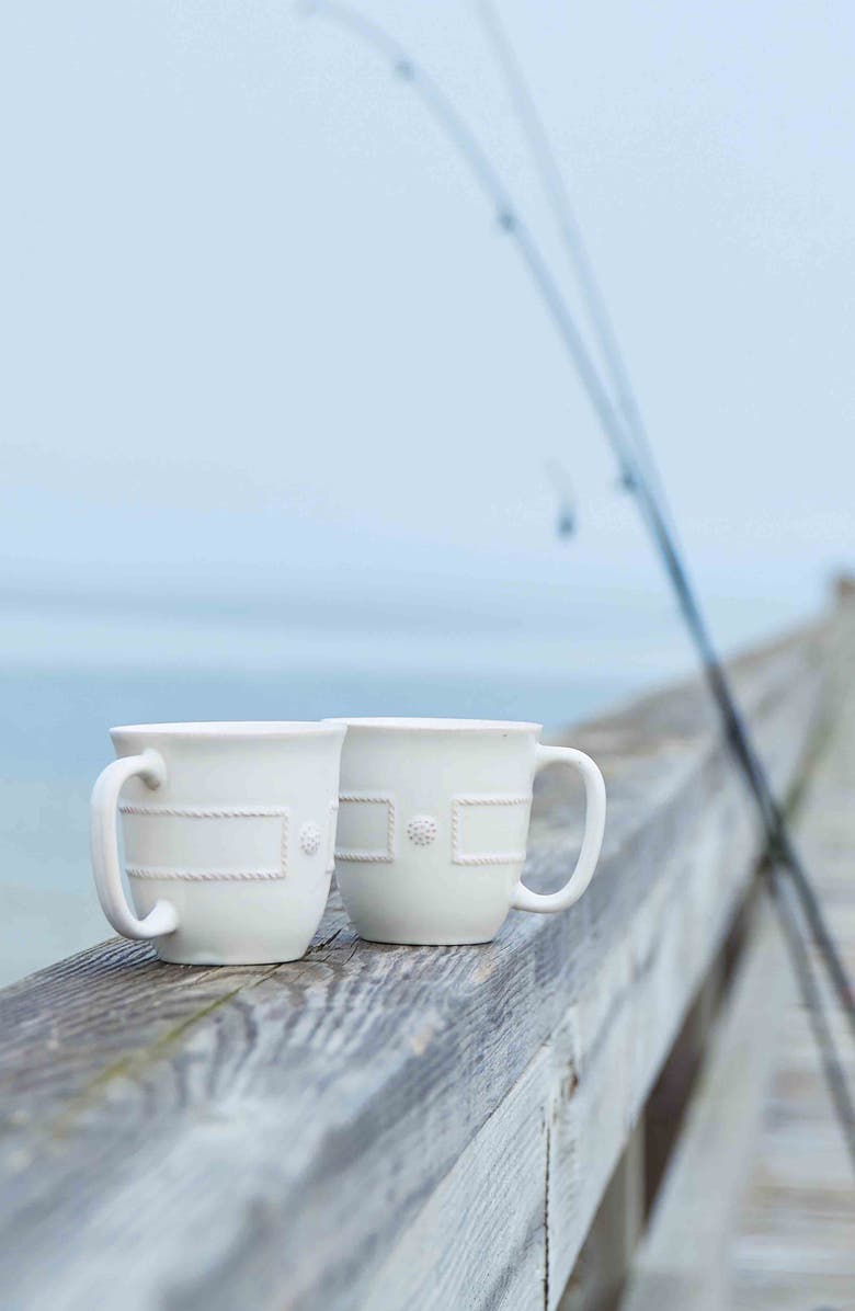 Juliska Berry & Thread French Panel Mug, Alternate, color, Whitewash