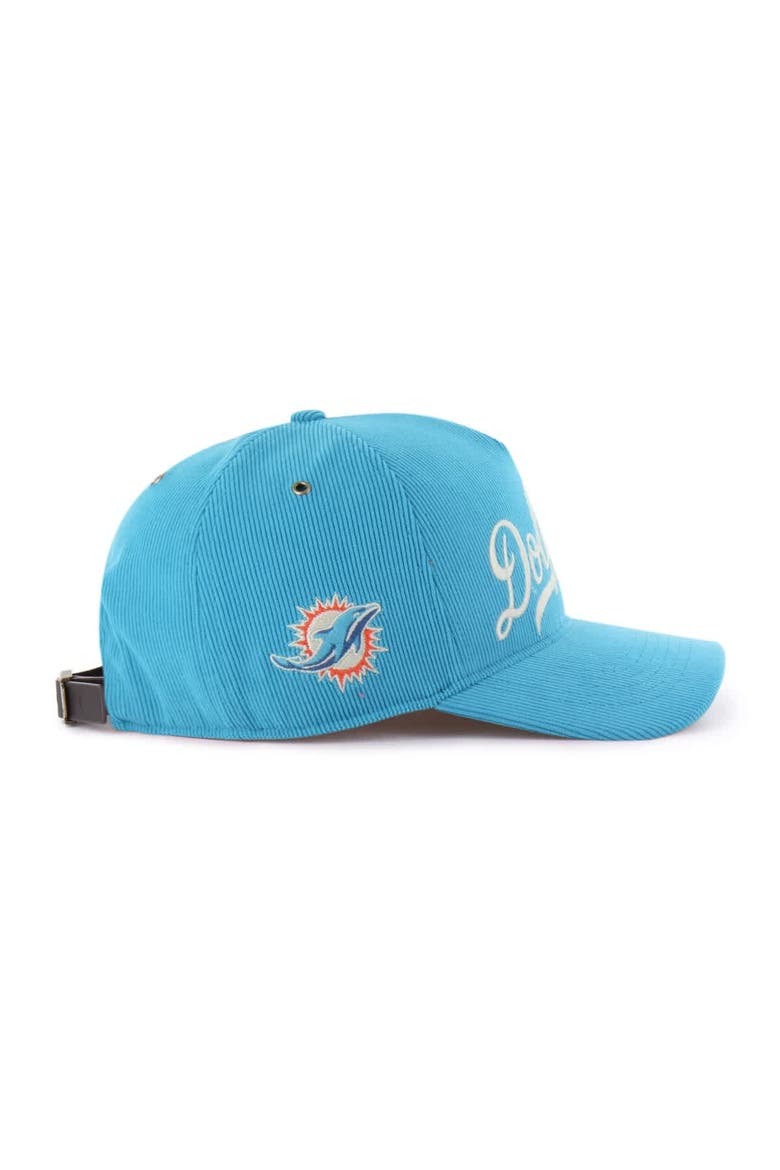 Men's '47  Aqua Miami Dolphins Golden Age Corduroy Hitch Adjustable Hat, Alternate, color, Aqua