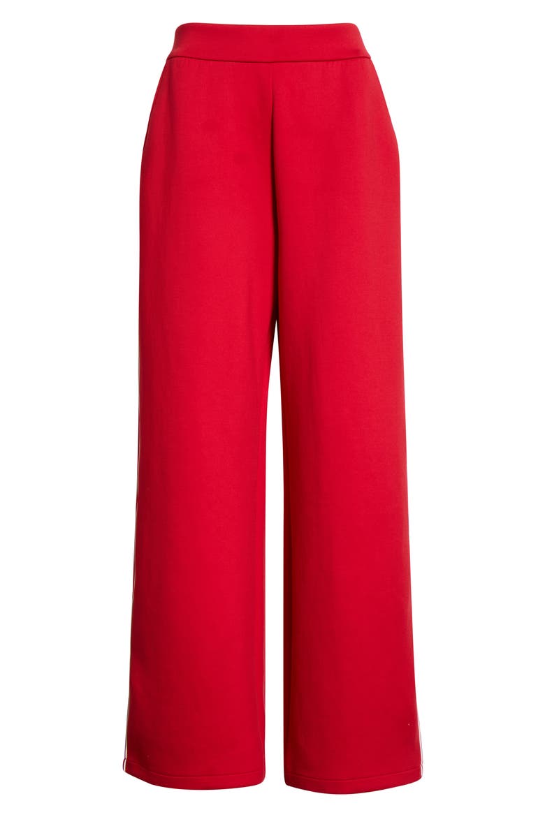 Wide Leg Spacer Knit Pants, Alternate, color, HOLLY RED