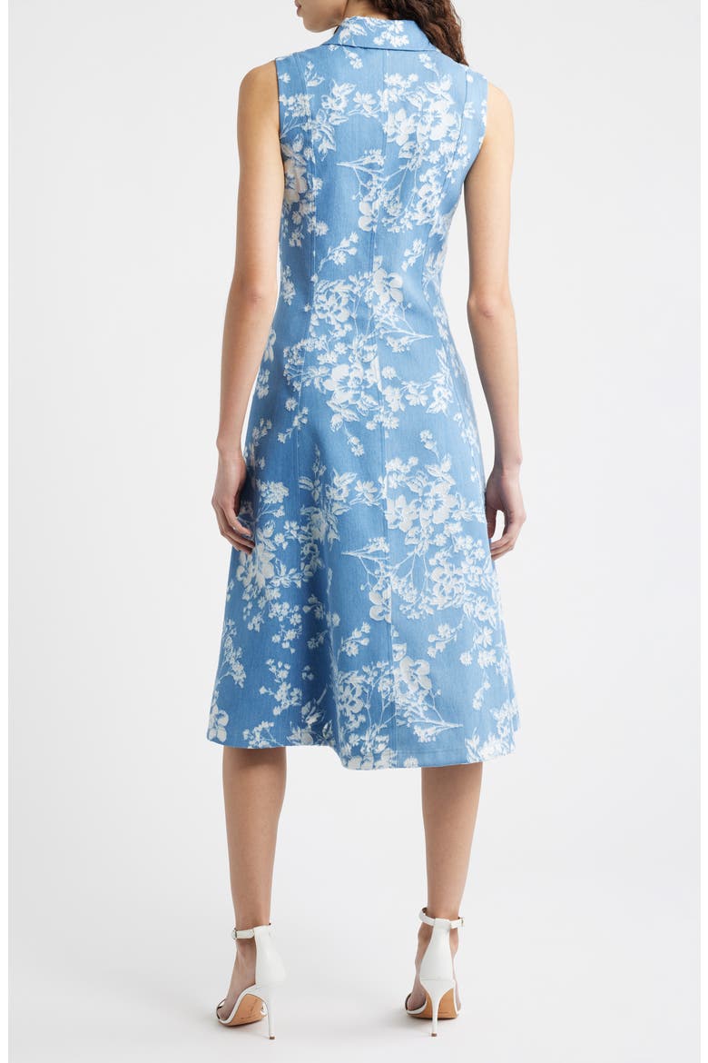 The Gabby Floral Burnout Denim Midi Dress, Alternate, color, LIGHT DENIM