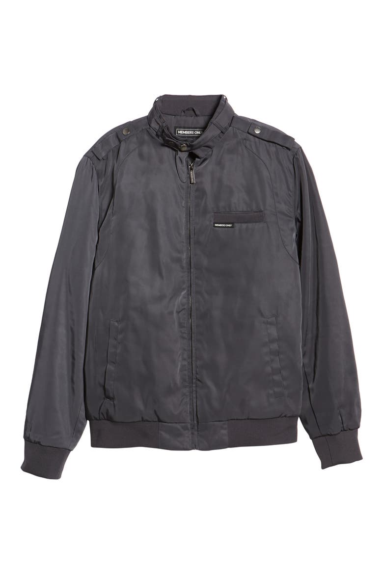 Men's Heavy Iconic Racer Quilted Lining Jacket, Alternate, color, CHARCOAL