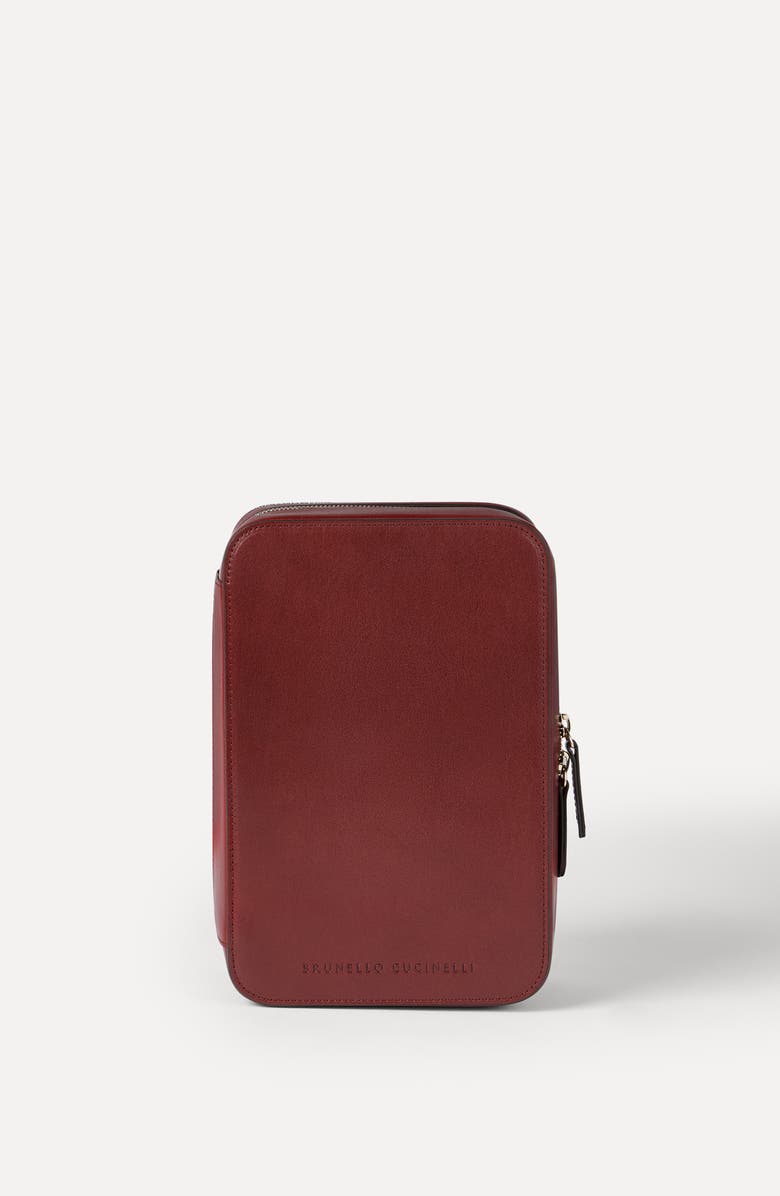 Brunello Cucinelli Calfskin glasses organizer, Alternate, color,