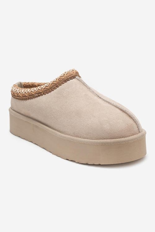 Forever & Always Shoes Avelia Leather Winter Slippers In Blue