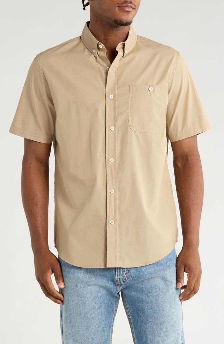 Quiksilver Fallbrook Classic Fit Short Sleeve Shirt, Main, color, Twill