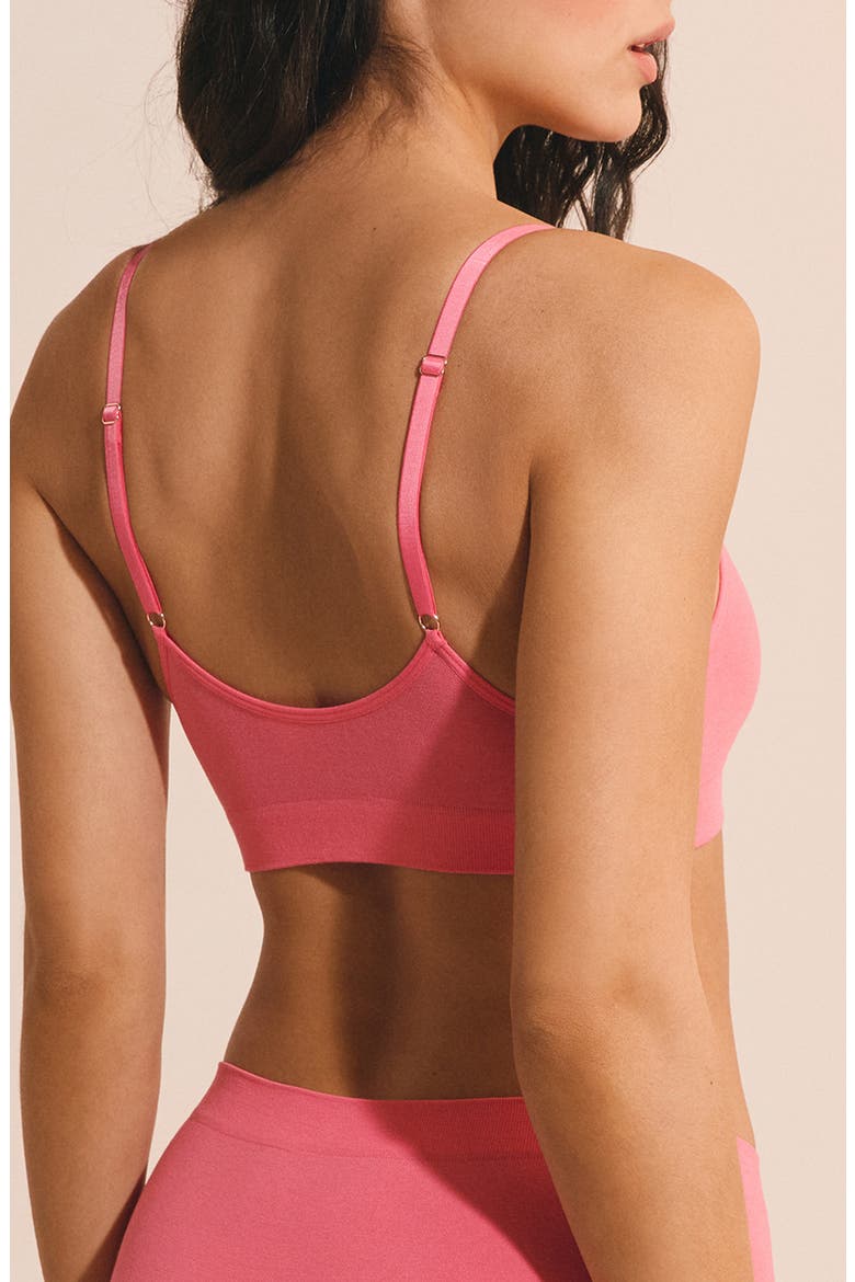Amande Optimal Comfort Cotton Blend Bralette, Alternate, color, GRENADINE