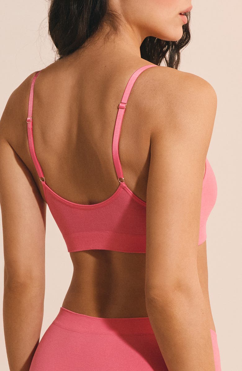 Etam Amande Optimal Comfort Cotton Blend Bralette, Alternate, color, Grenadine