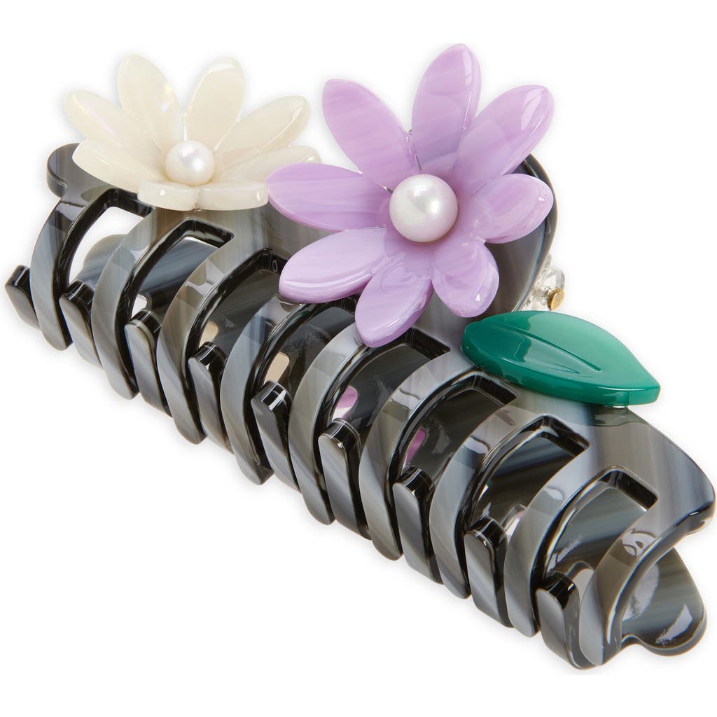 Lele Sadoughi Petunia Floral Claw Clip in Abalone