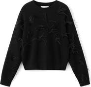 MANGO Feather Detail Sweater