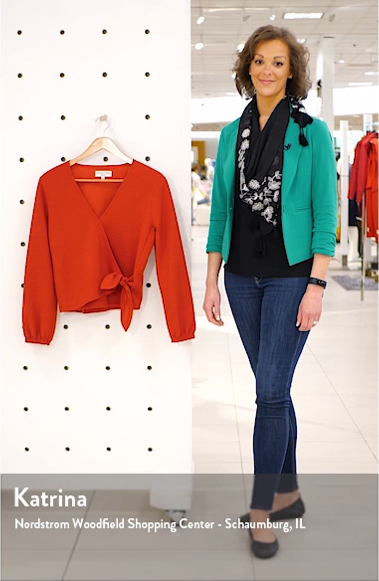 Texture & Thread Crepe Wrap Top, sales video thumbnail