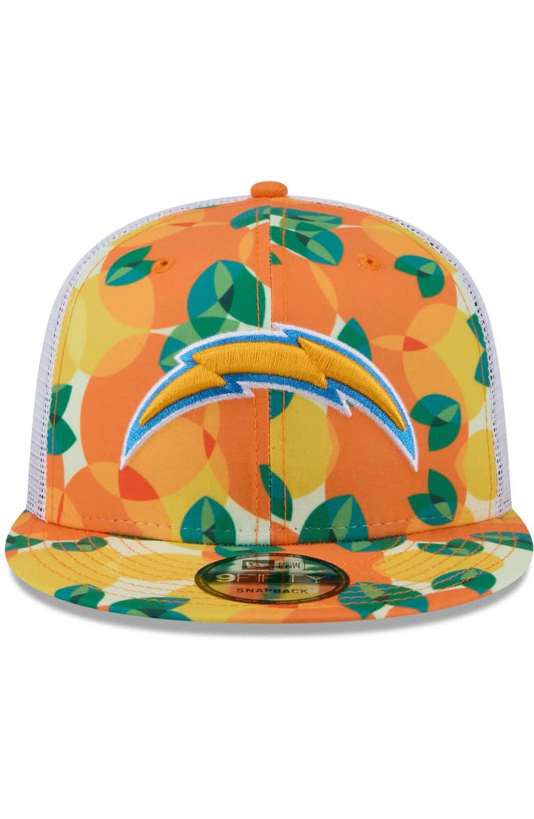 New Era Men's New Era Orange Los Angeles Chargers Citrus 9FIFTY Trucker Snapback Hat, Alternate, color, Orange