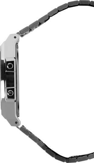 CASIO Vintage Silvertone Digital Bracelet Bluetooth® Watch