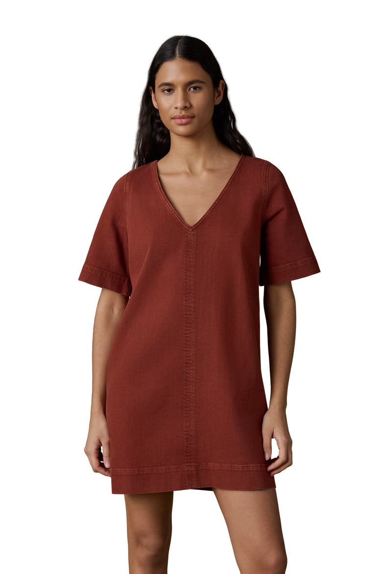 Golden Coast Stretch Denim Minidress, Alternate, color, SMOKED PAPRIKA