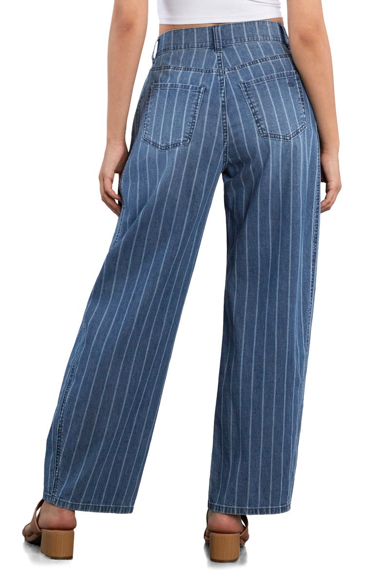 Sweetheart Stripe Barrel Leg Jeans, Alternate, color, BLUE TIDE STRIPE