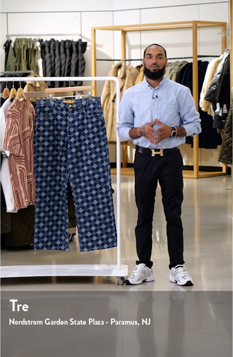 Baggy Diamond Jacquard Denim Pants, sales video thumbnail