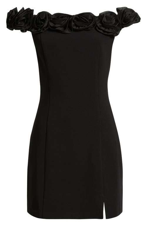 Lucy Paris Lana Rosette Of The Shoulder Minidress In Black