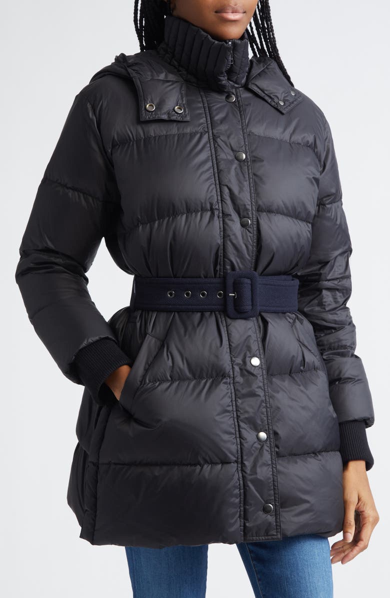 Veronica Beard Jarvis Down Puffer Jacket, Alternate, color, Black