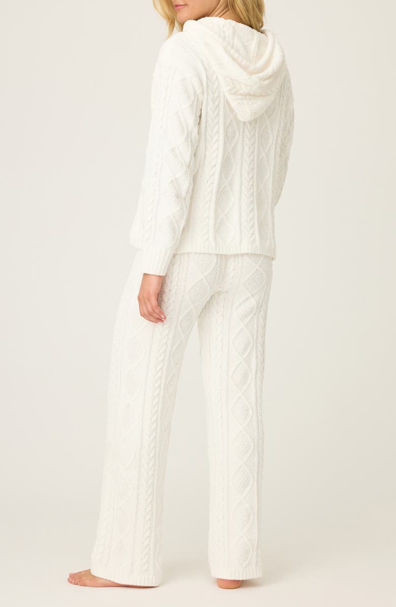 PJ Salvage Cozy Chenille Cable Knit Pajamas, Alternate, color, Ivory