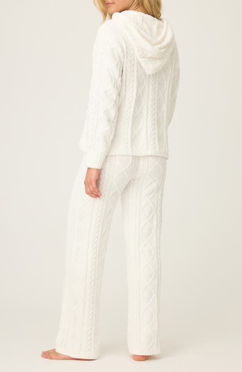 Pj Salvage Mixed Cable Stitch Drawstring Pants In White