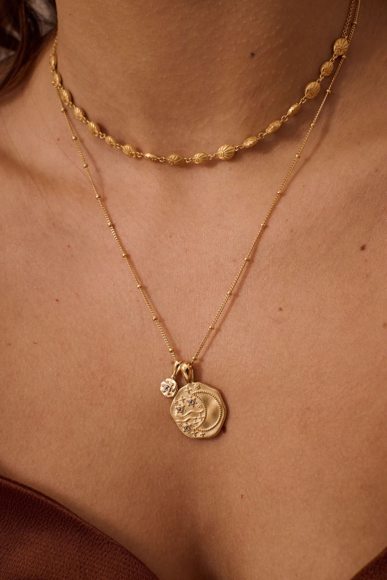 Night Sky Pendant Necklace, Alternate, color, Yellow Gold