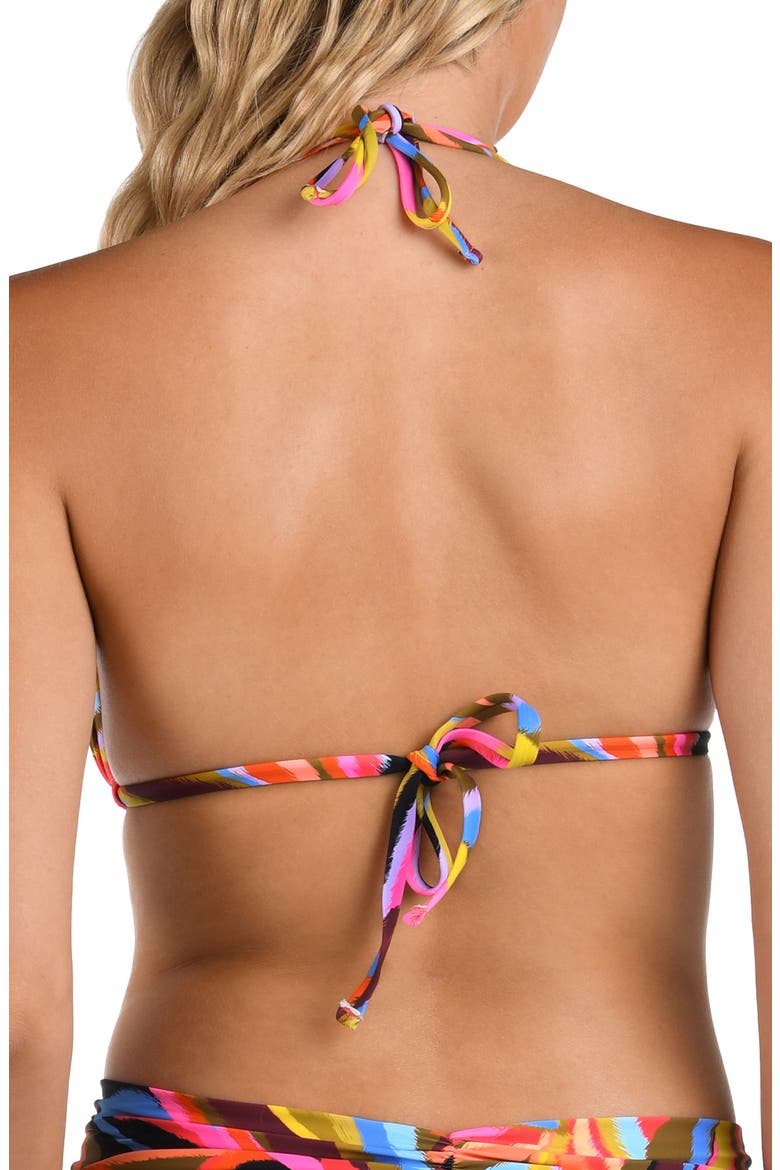 Tropic Waves Halter Bikini Top, Alternate, color, PINK