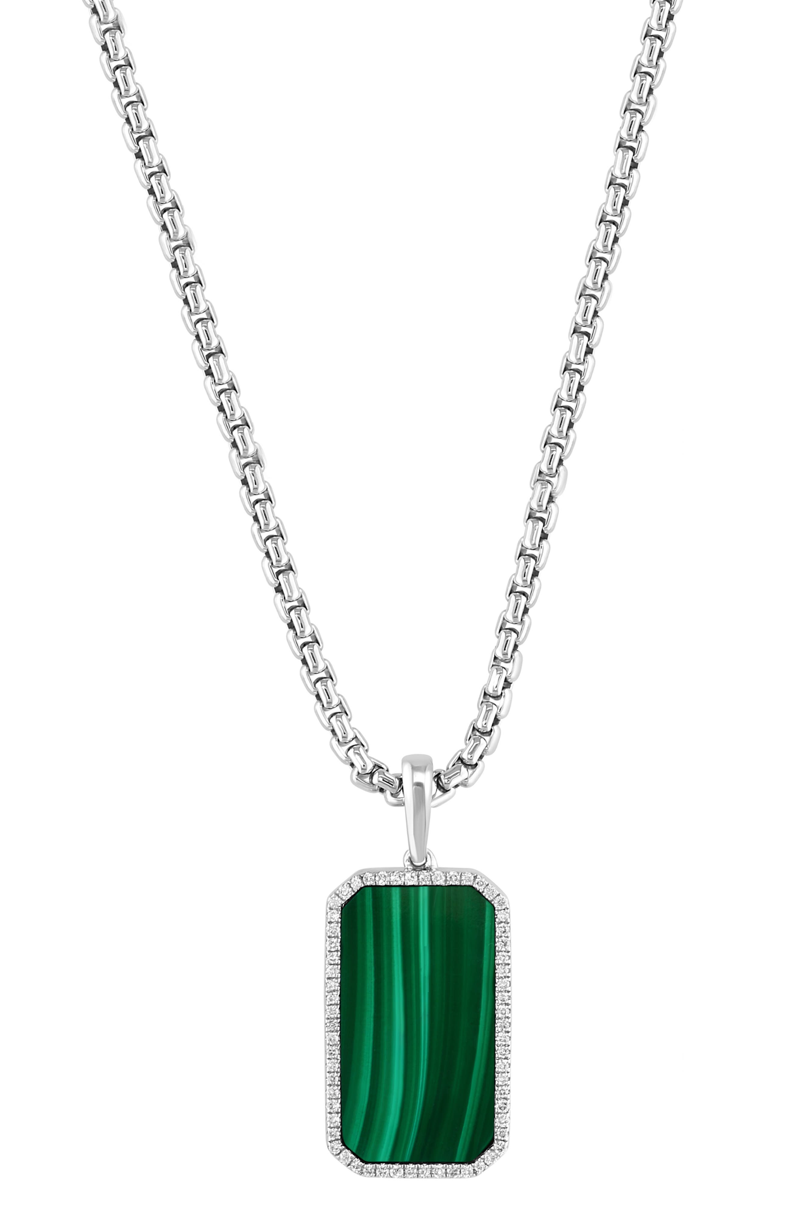 EFFY Malachite & Diamond Pendant Necklace