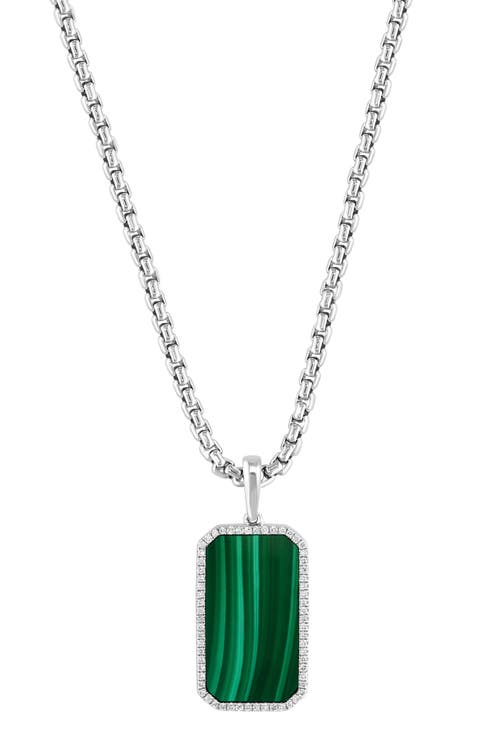Malachite & Diamond Pendant Necklace